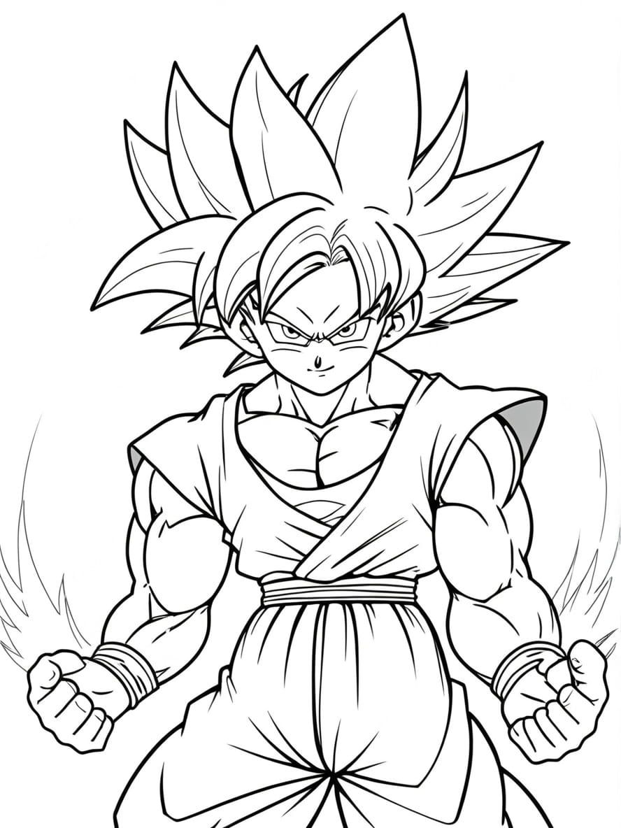 Coloriage Goku En Super Saiyan Blue