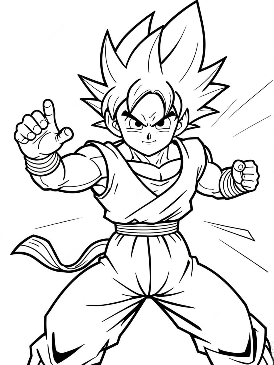 Coloriage Goku Lance Son Energie Emblematique Kamehameha