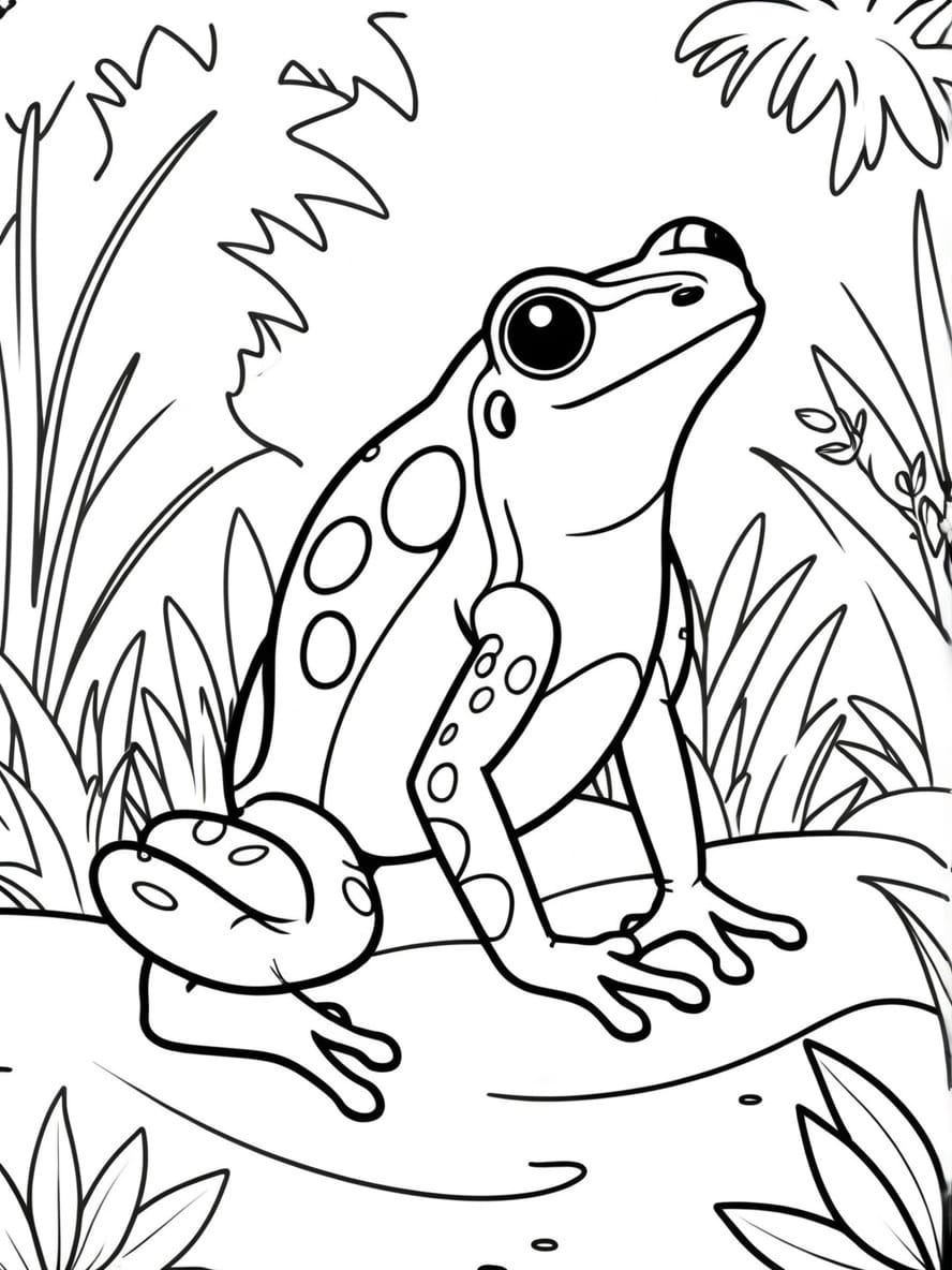 Coloriage Grenouille Venimeuse Dans La Jungle