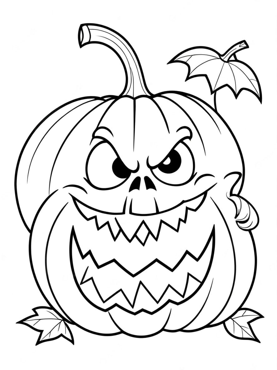 Coloriage Halloween Qui Fait Peur Citrouille Gratuit