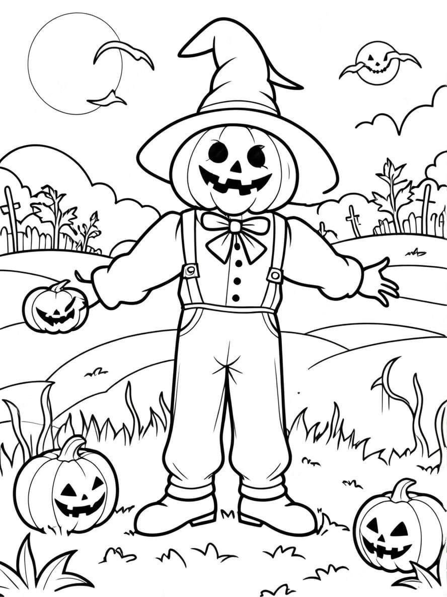 Coloriage Halloween Qui Fait Peur Citrouille