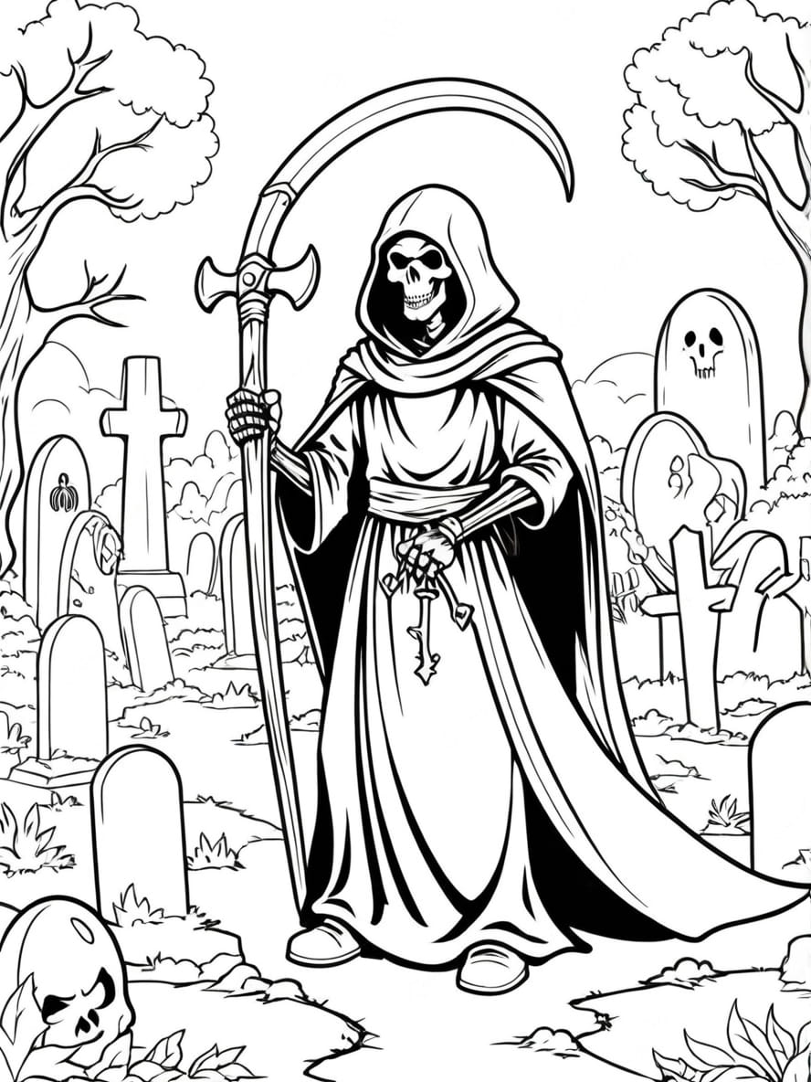 Coloriage Halloween Qui Fait Peur Mort