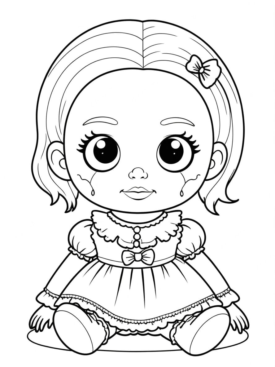 Coloriage Halloween Qui Fait Peur Poupee