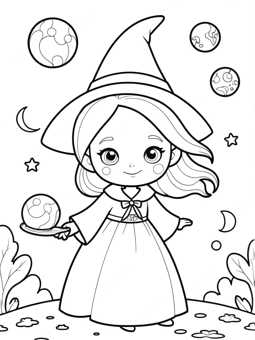 Coloriage Halloween Sorciere Gratuit Pour Enfant