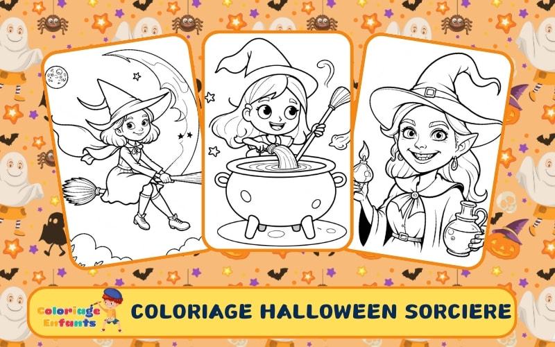 Coloriage Halloween Sorciere