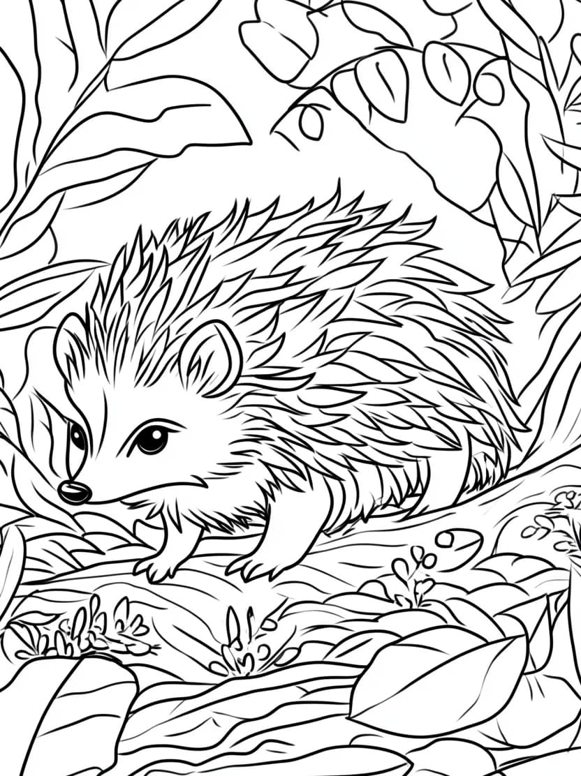 Coloriage Herisson Dans La Foret Gratuit Pour Enfant