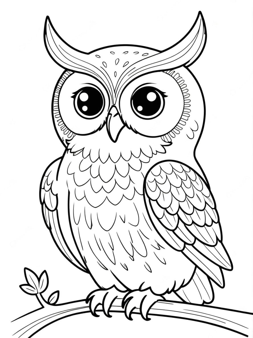 Coloriage Hibou Chibi