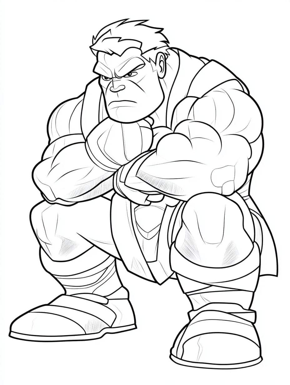 Coloriage Hulk Assis