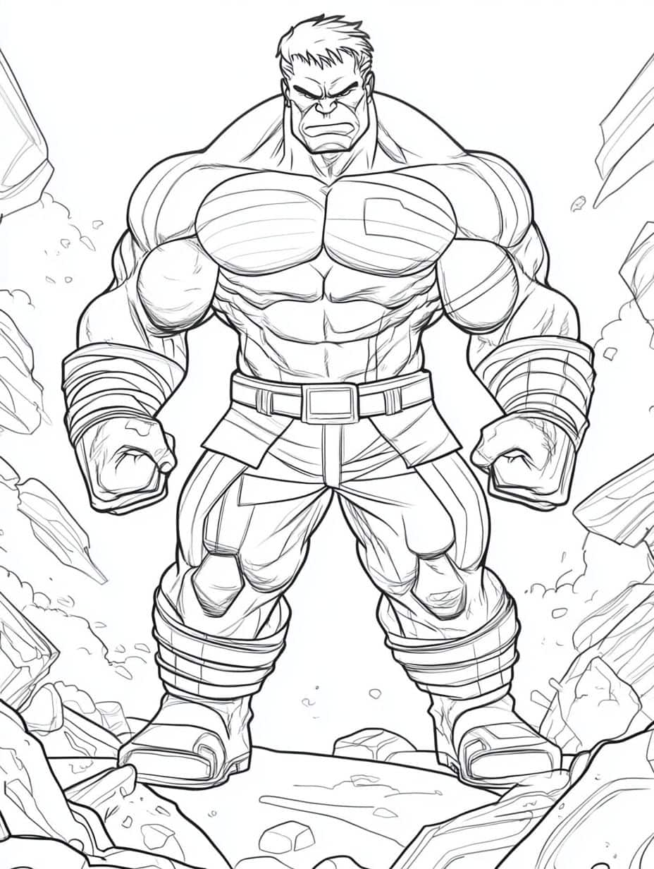 Coloriage Hulk En Train De Courir