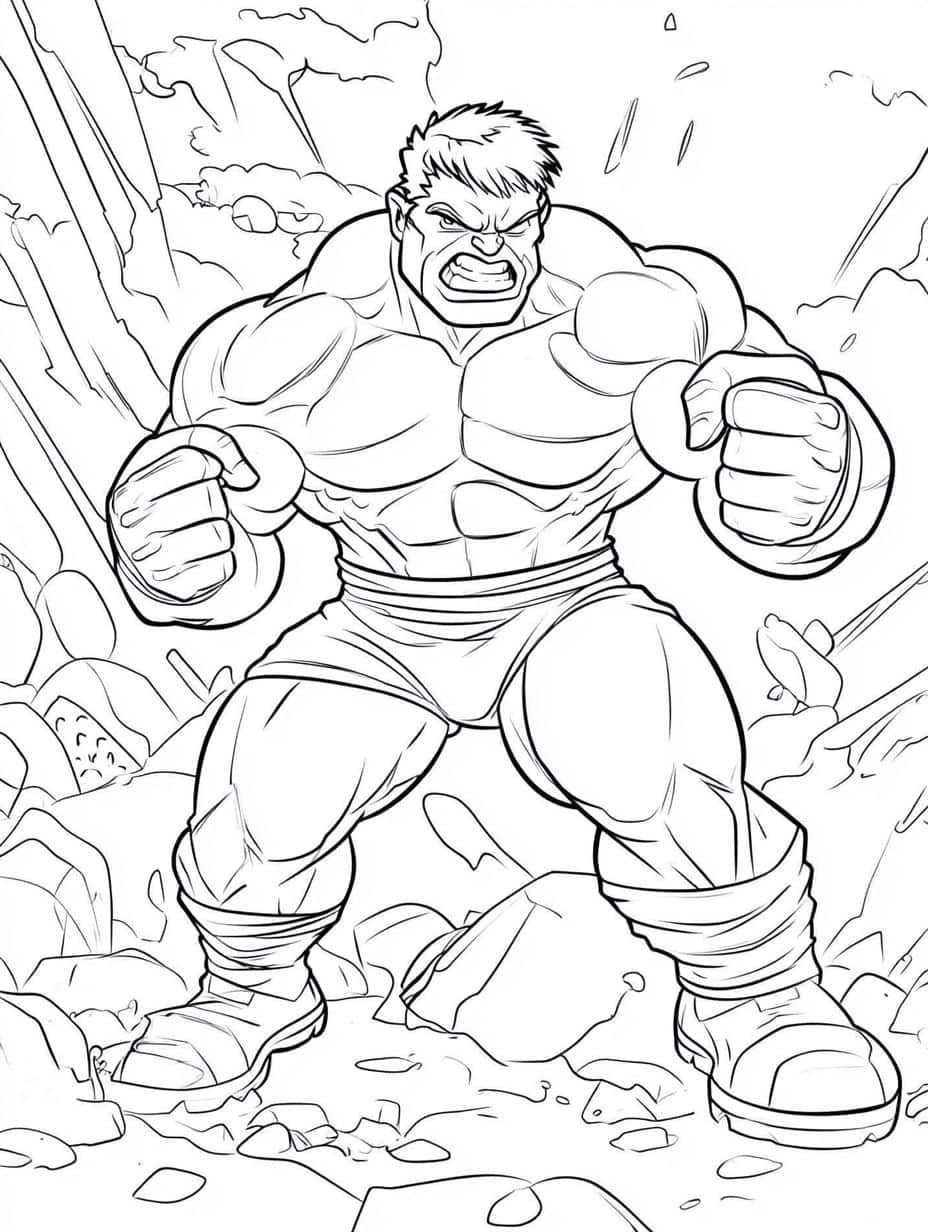 Coloriage Hulk Puissant