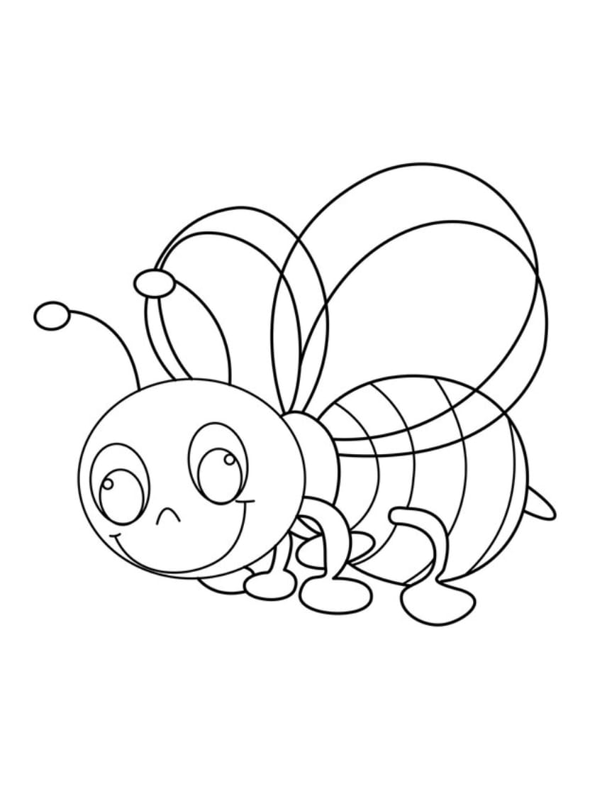 Coloriage Insecte Abeille Simple