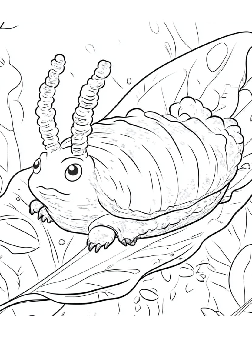 Coloriage Insecte Chenille Gratuit