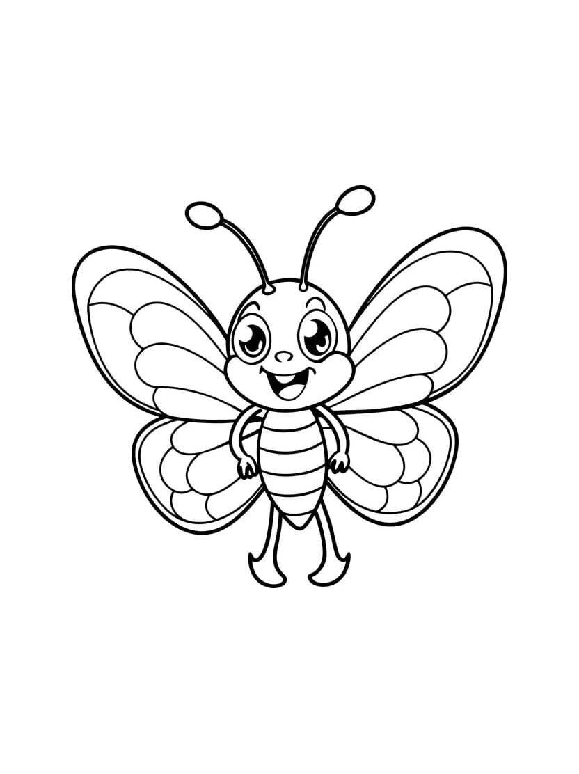 Coloriage Insecte Joyeux