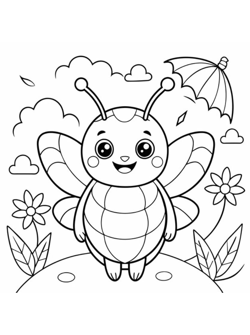 Coloriage Insecte Papillon Mignon