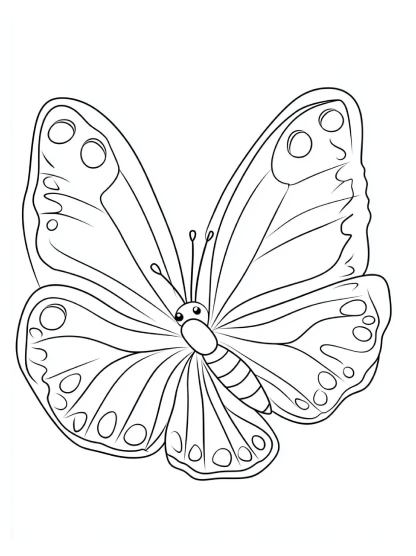 Coloriage Insecte Papillon Simple