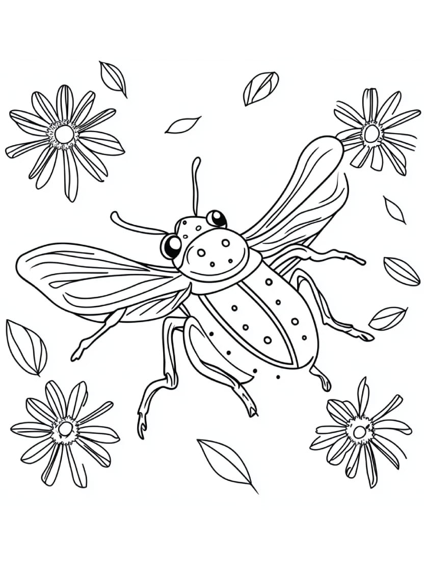 Coloriage Insecte Scarabee Gratuit