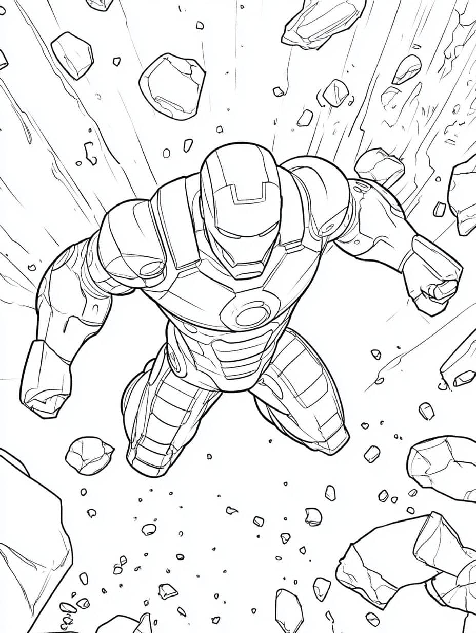 Coloriage Iron Man En Combat