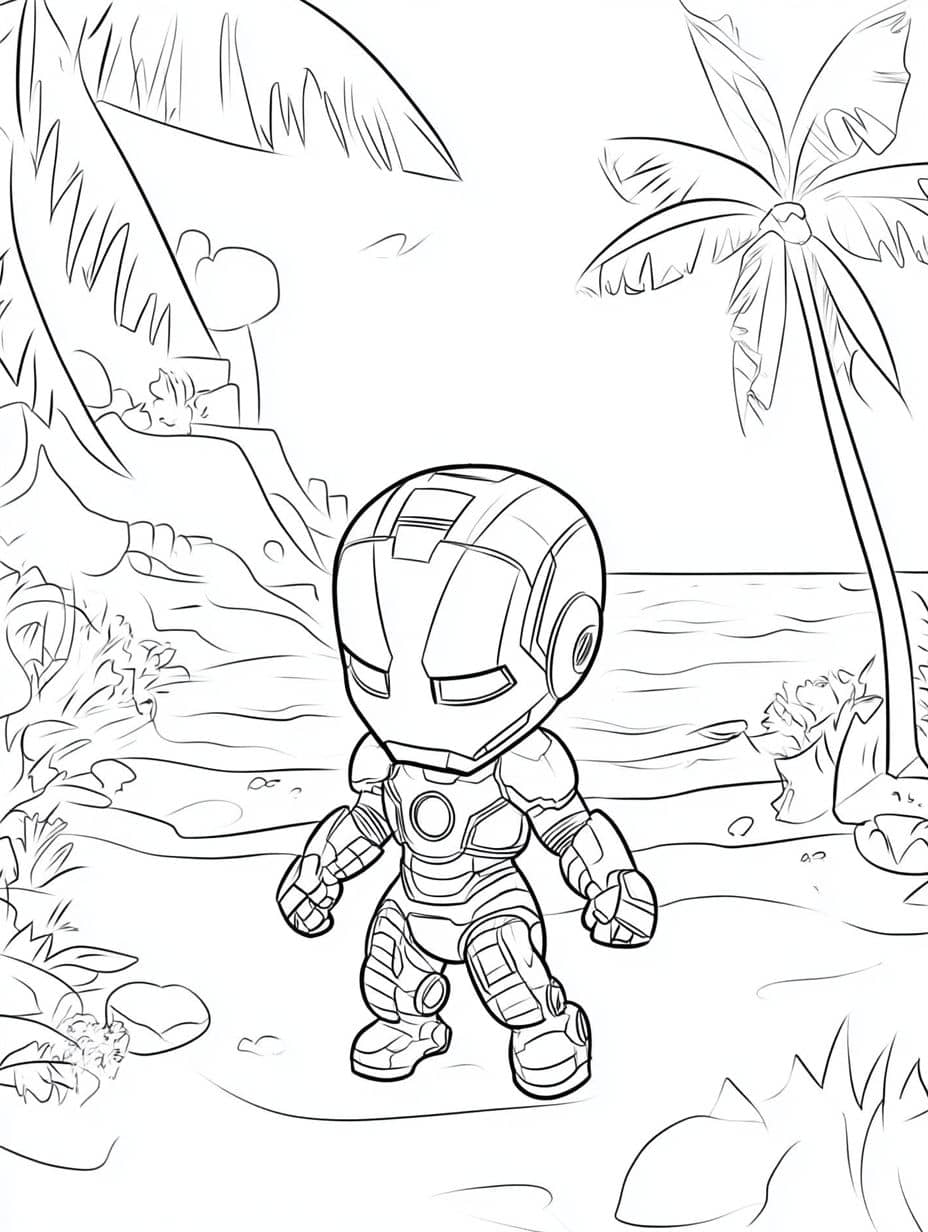 Coloriage Iron Man Mignon