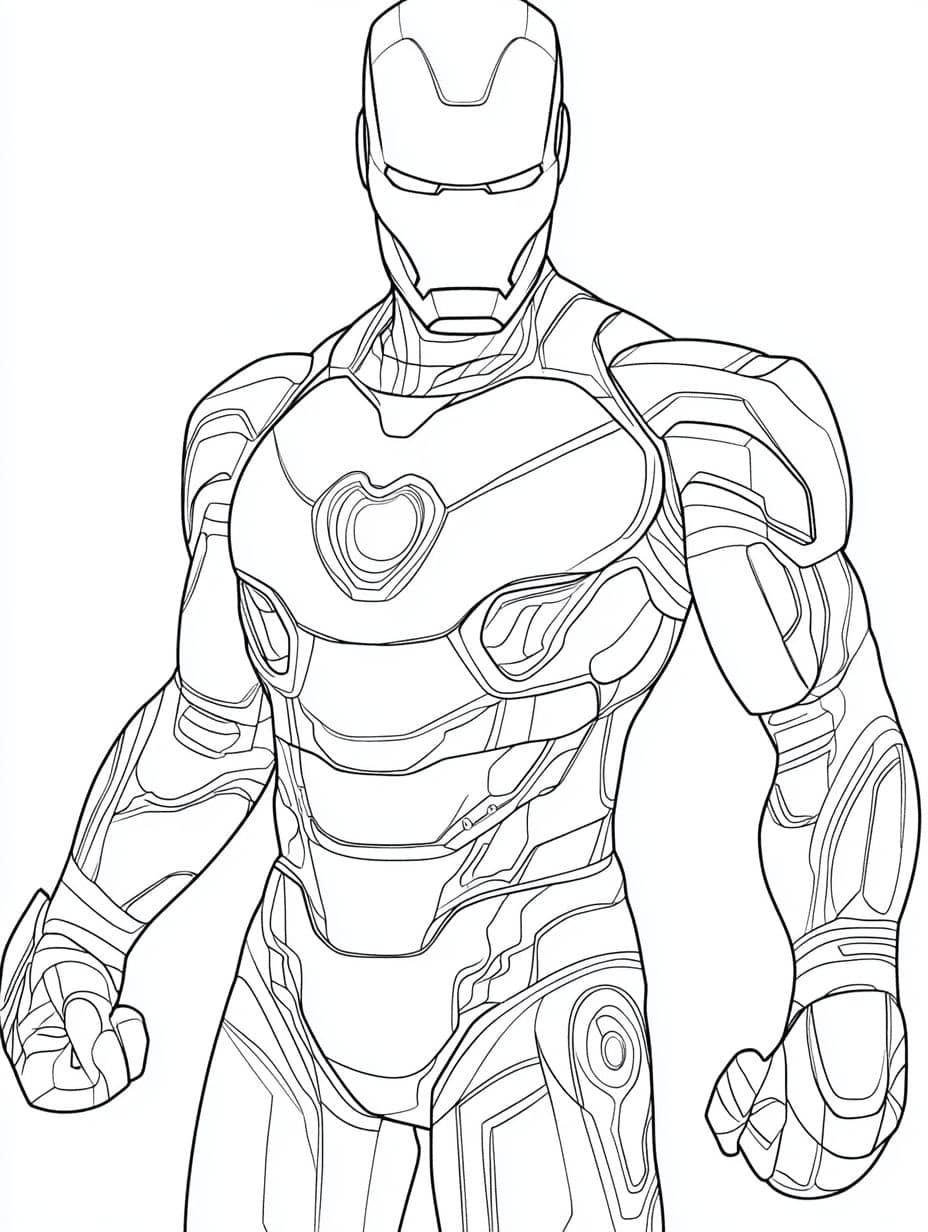 Coloriage Iron Man Puissant