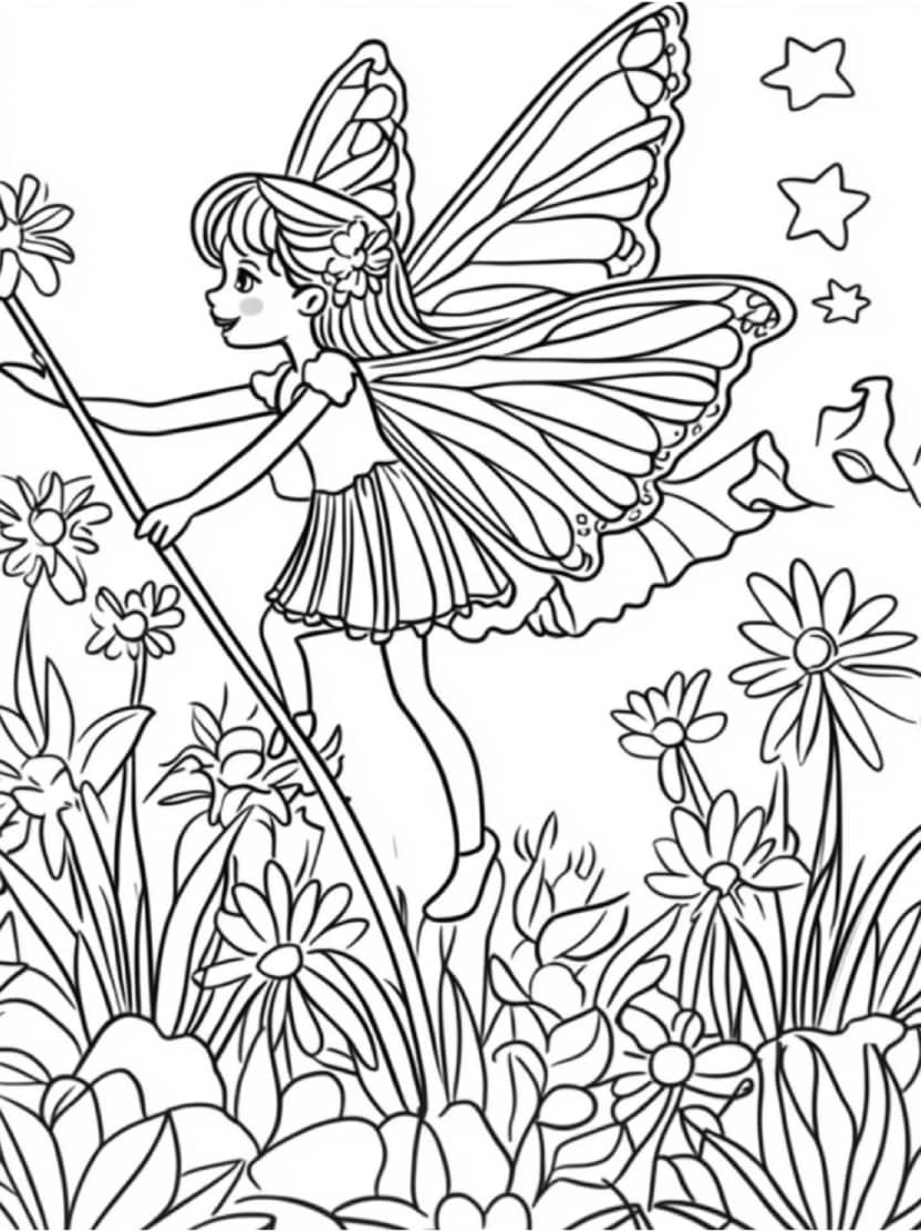 Coloriage Jardin Et Fee