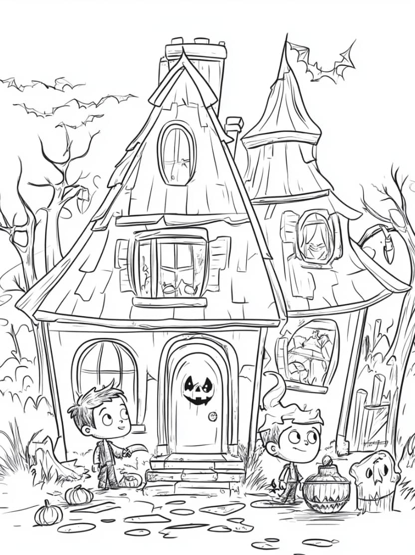 Coloriage Jardin Et Maison