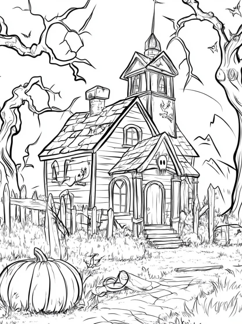 Coloriage Jardin Halloween