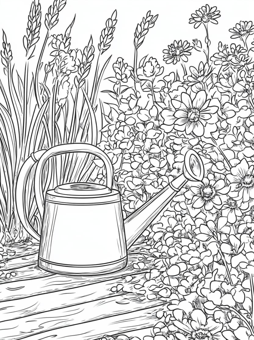 Coloriage Jardin Jardin Fleur