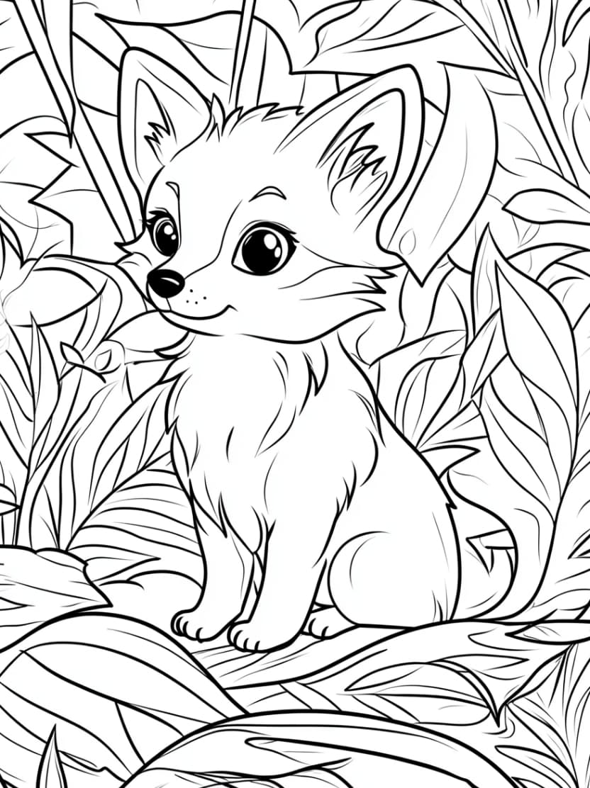 Coloriage Jungle Avec Loup