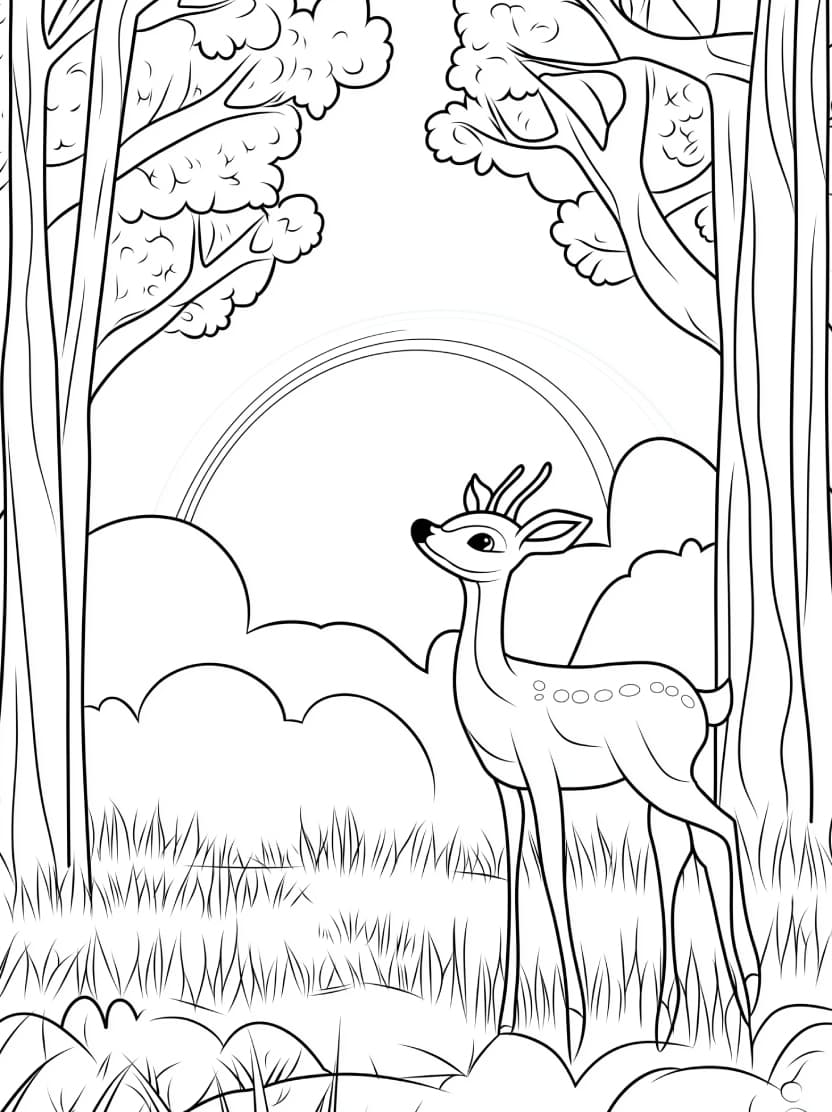 Coloriage Jungle Image Daim