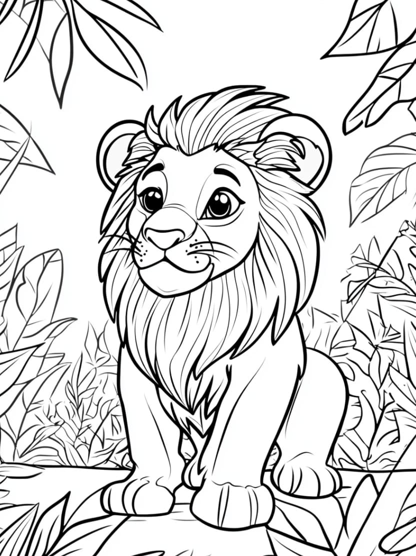 Coloriage Jungle Image Lion