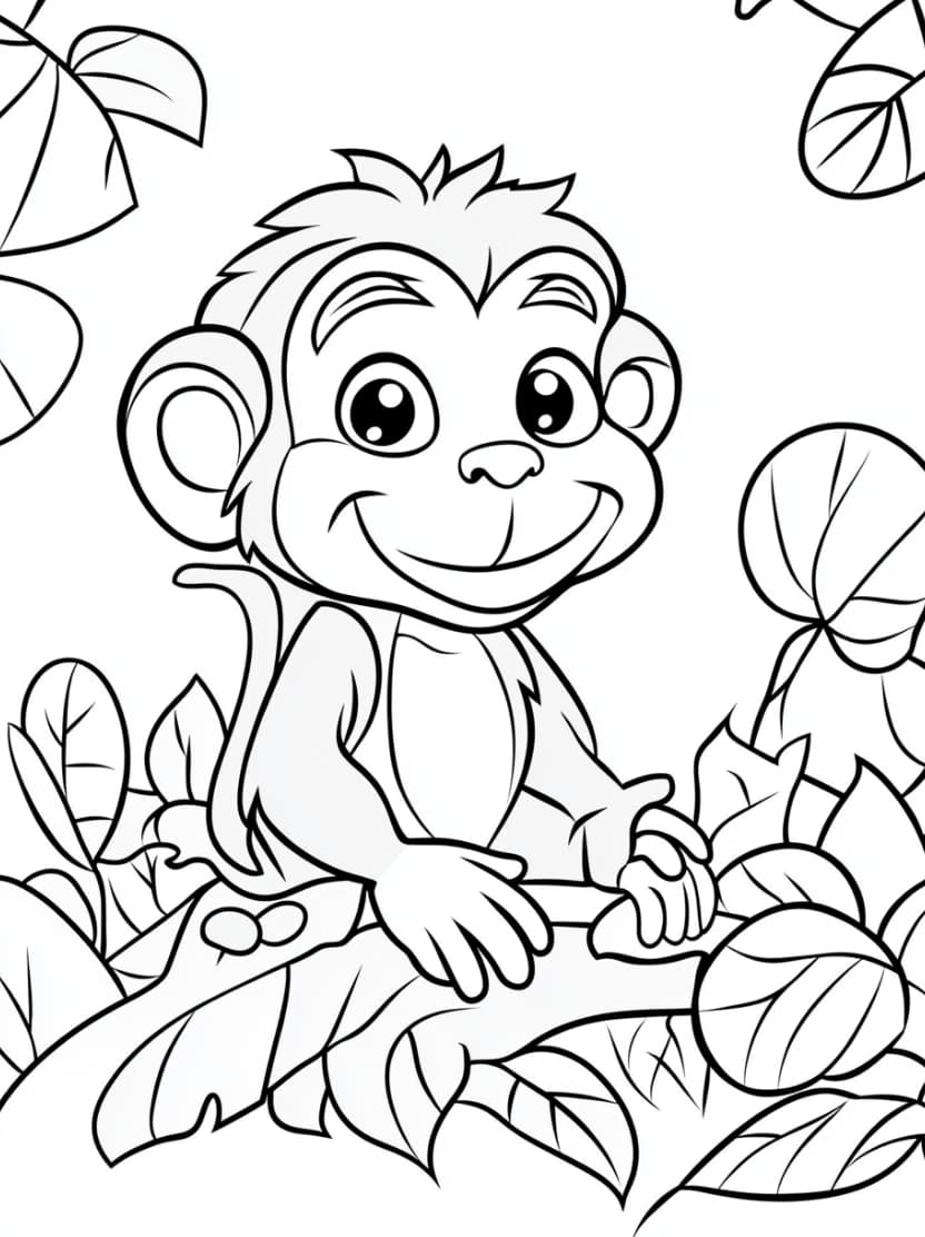 Coloriage Jungle Image Singe Gratuit