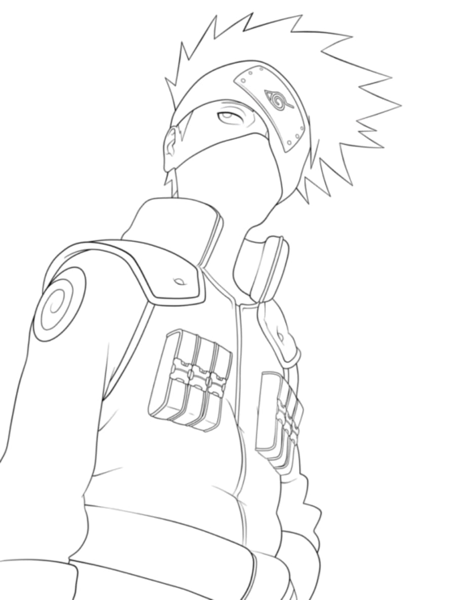 Coloriage Kakashi Enseignant Et Mentor De Toute L Equipe Ninja