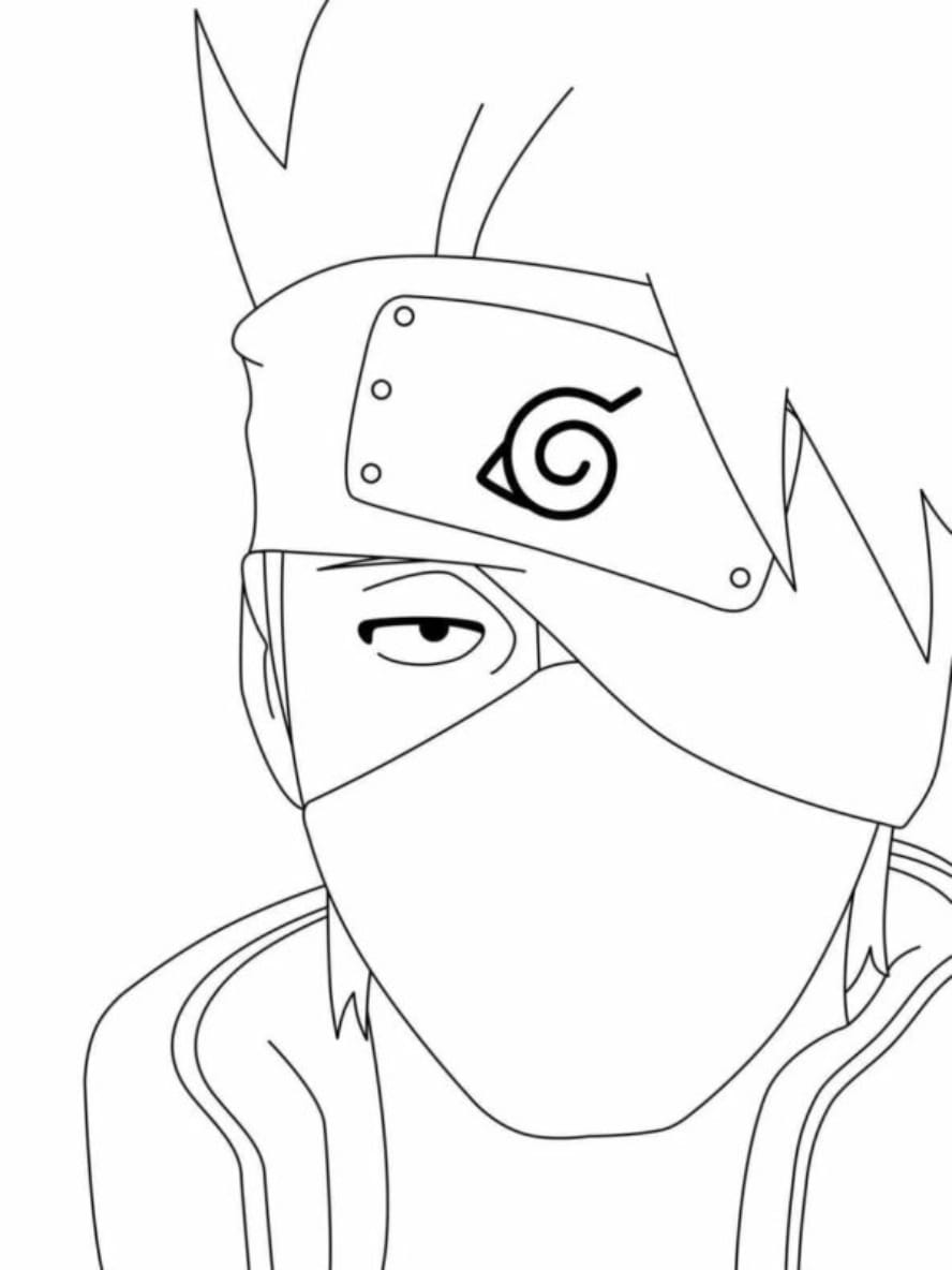 Coloriage Kakashi Pendant Les Missions Le Ninja Porte Toujours Un Masque