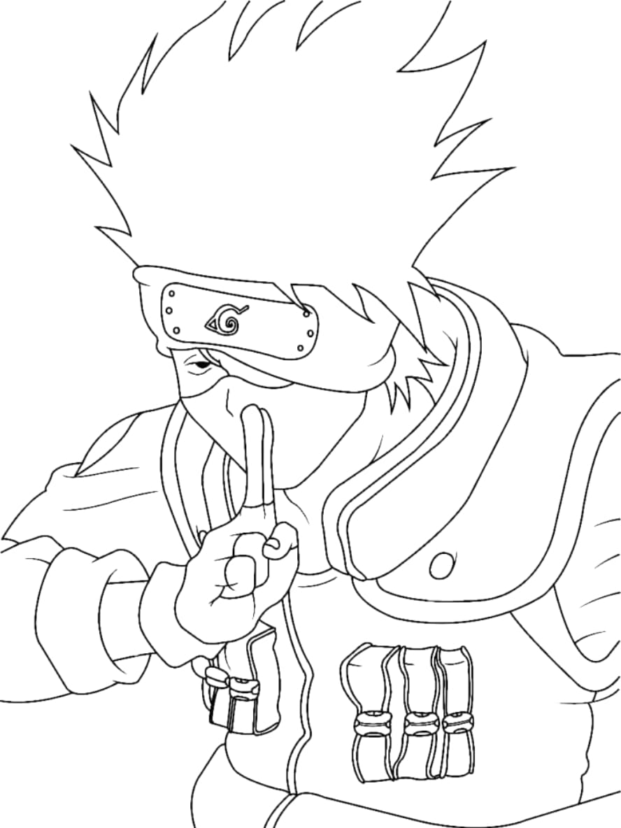 Coloriage Kakashi Utilise La Technique Shinobi