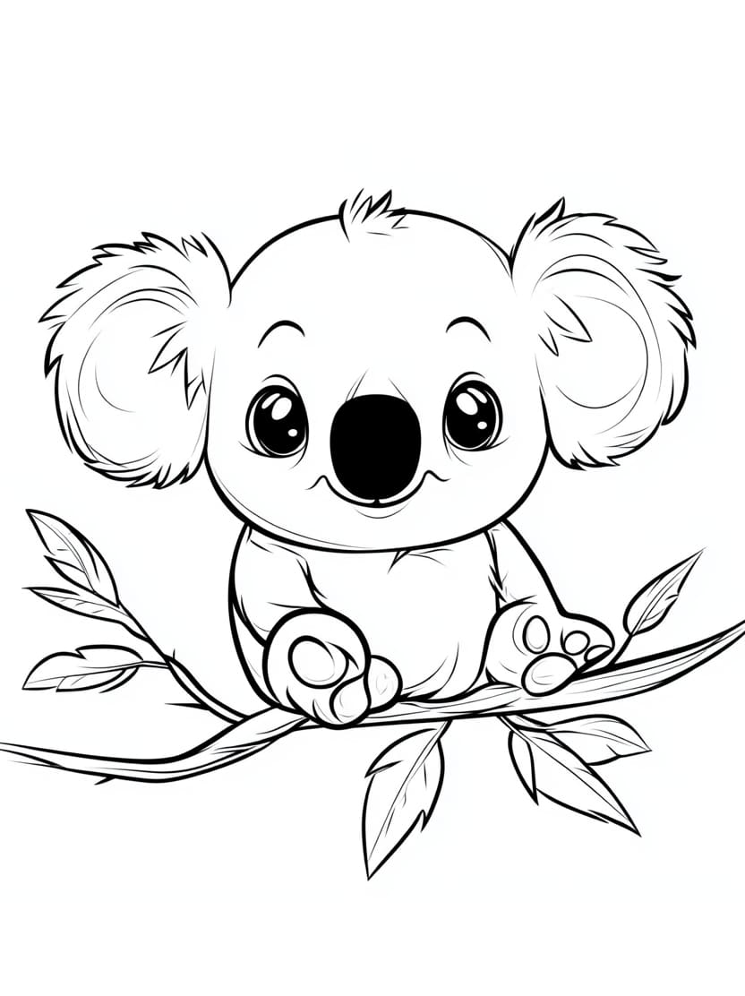 Coloriage Koala Adorable