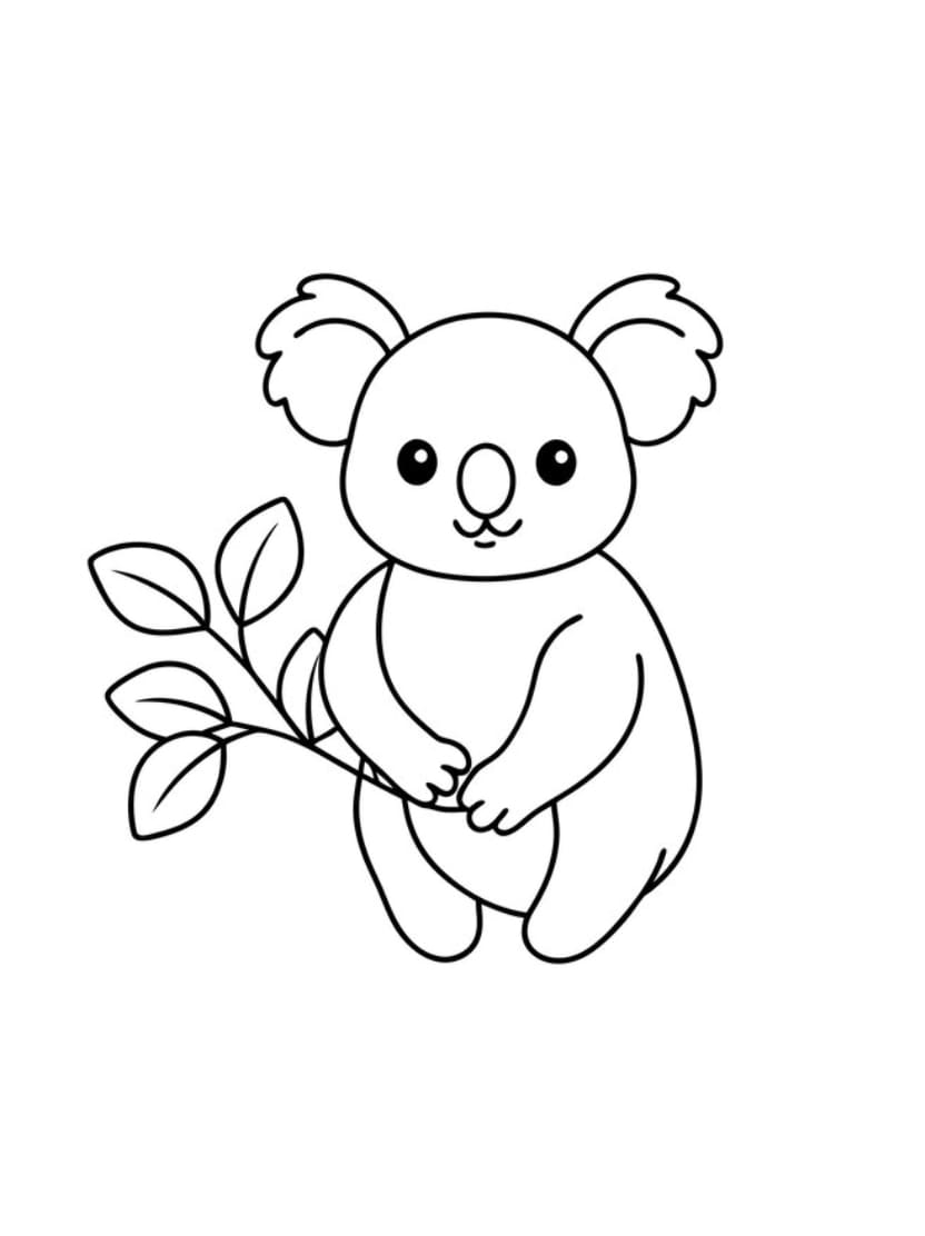 Coloriage Koala Simple Facile