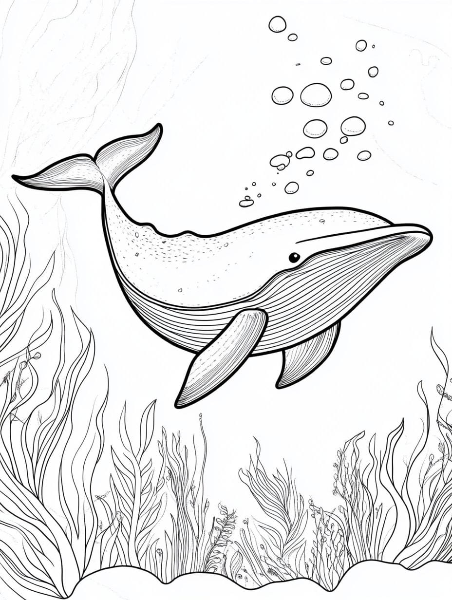 Coloriage La Vie D Un Bebe Baleine Dans Les Profondeurs De La Mer Chibi