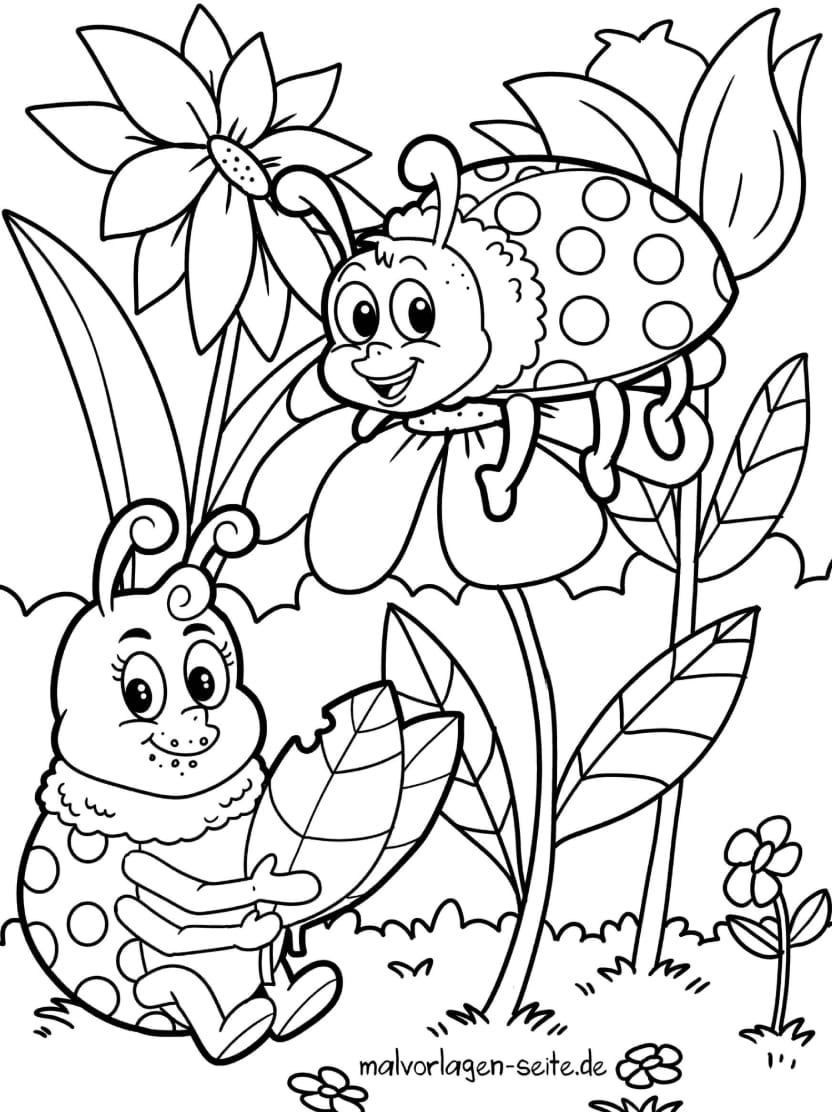 Coloriage Ladybug Avec Amis Et Fleurs