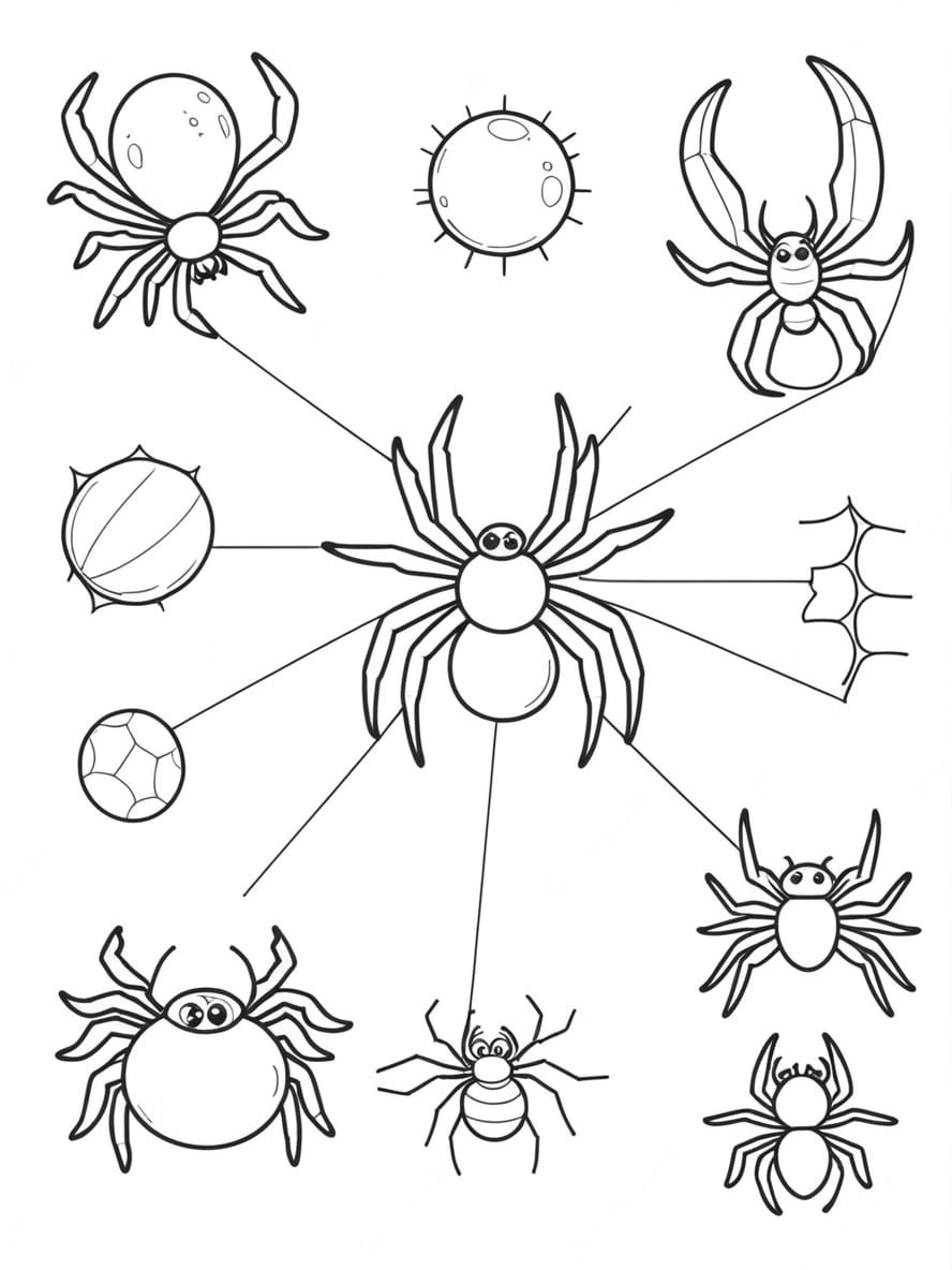 Coloriage Le Cycle De Vie D Une Araignee