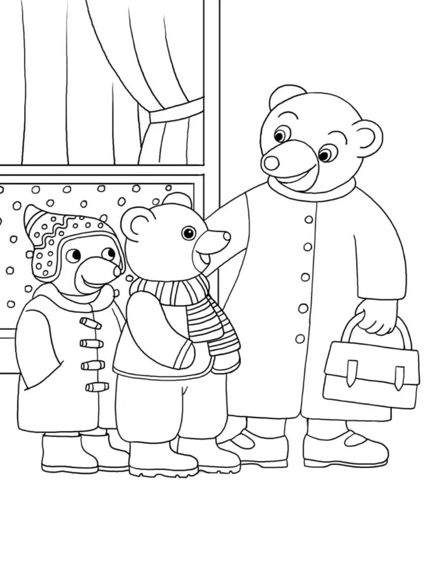 Coloriage Le Petit Ours Brun Et Sa Famille