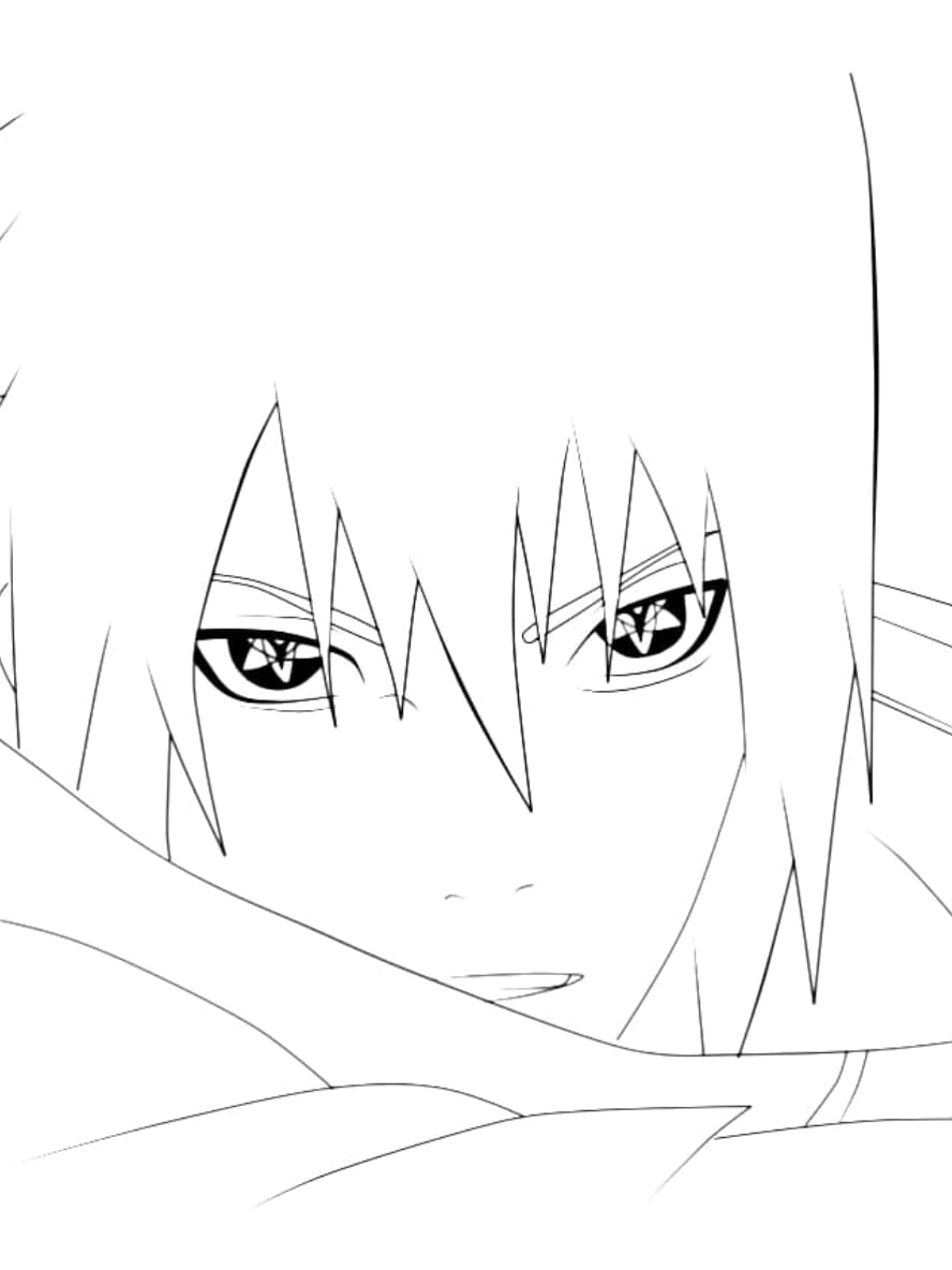 Coloriage Le Visage De Sasuke