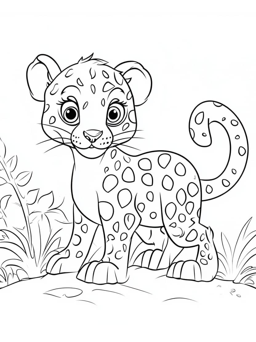 Coloriage Leopard Adorable