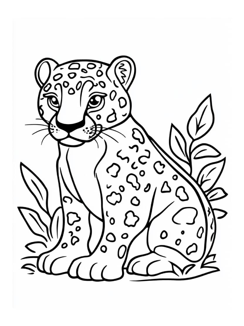 Coloriage Leopard Artistique