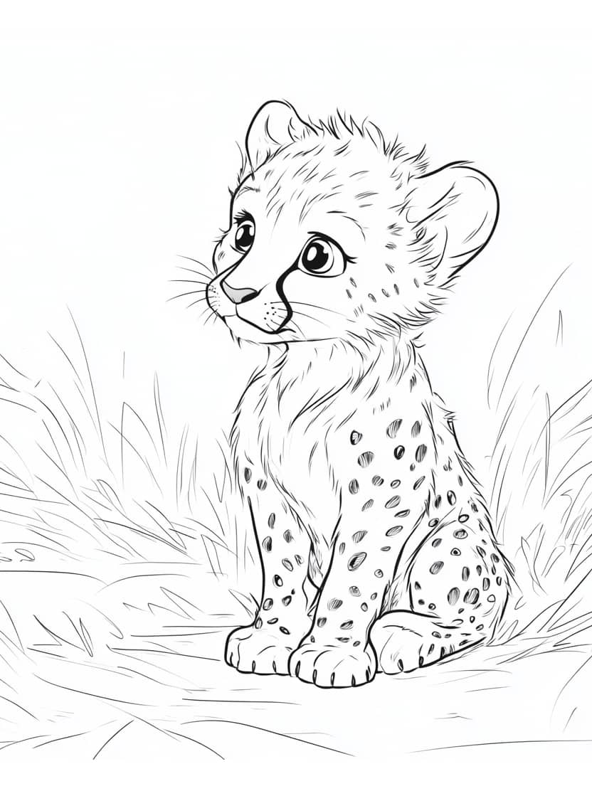 Coloriage Leopard Chibi