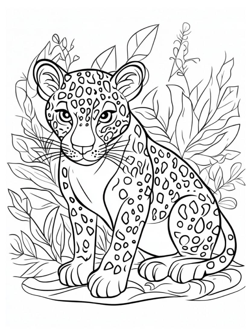 Coloriage Leopard Creatif Et Unique