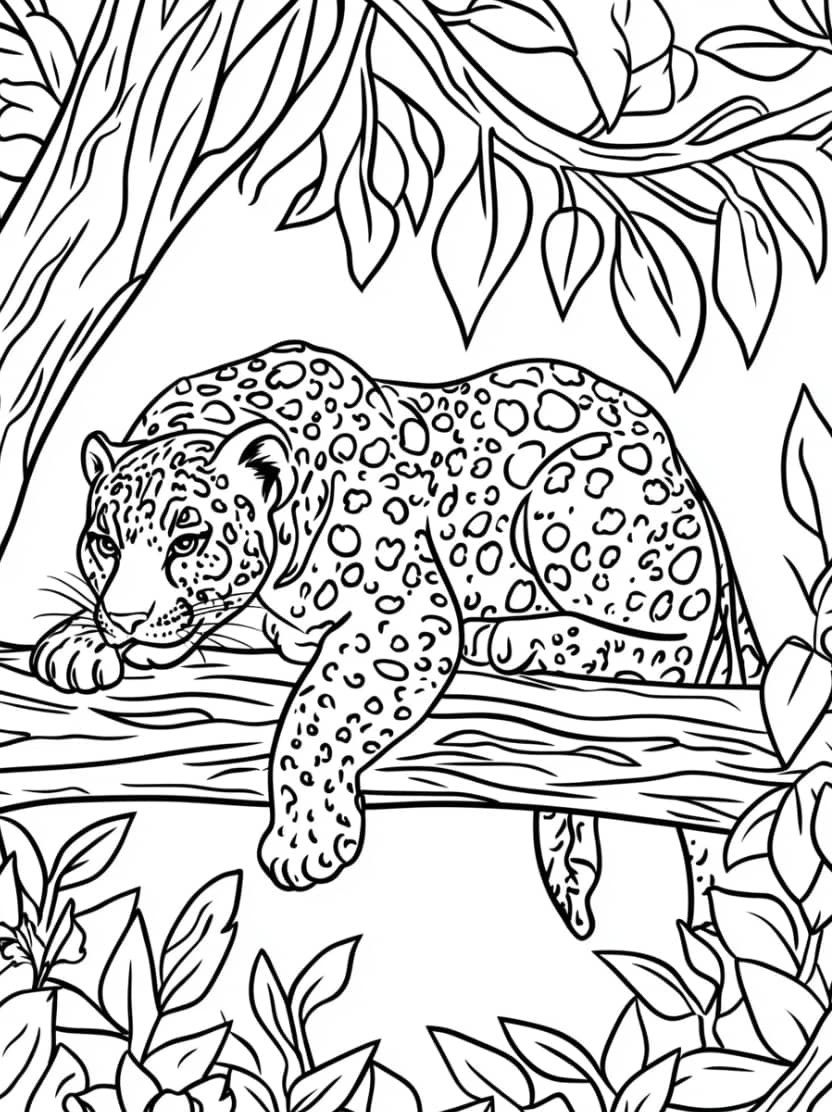 Coloriage Leopard Pour Enfant Habile