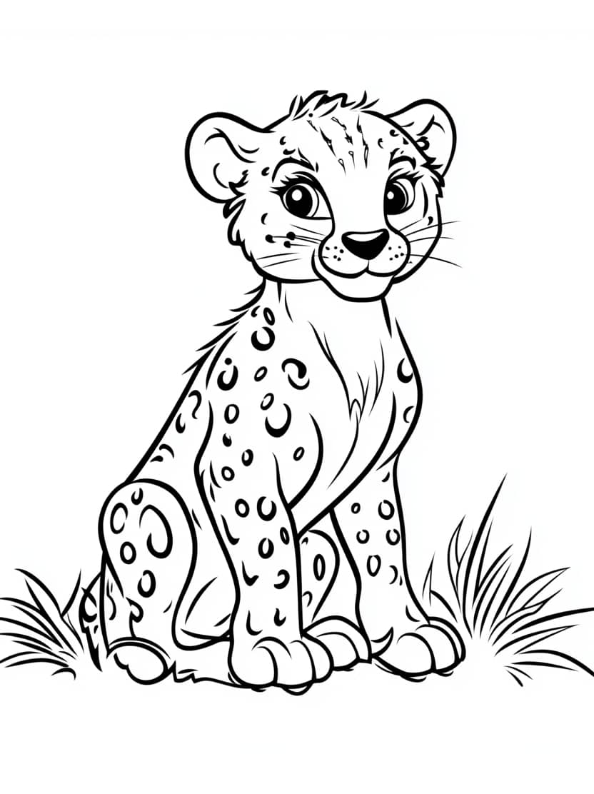 Coloriage Leopard Simple