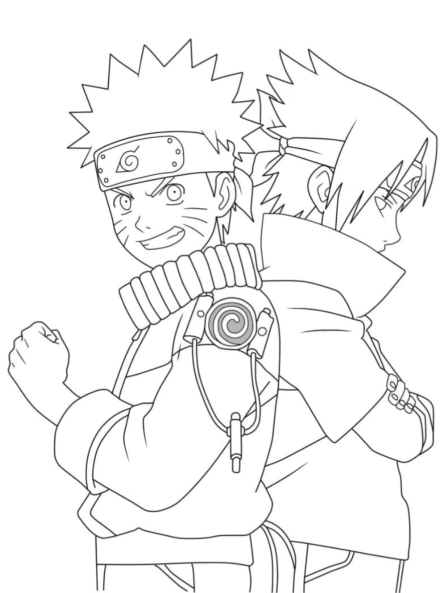 Coloriage Les Meilleurs Amis De Naruto Et Sasuke