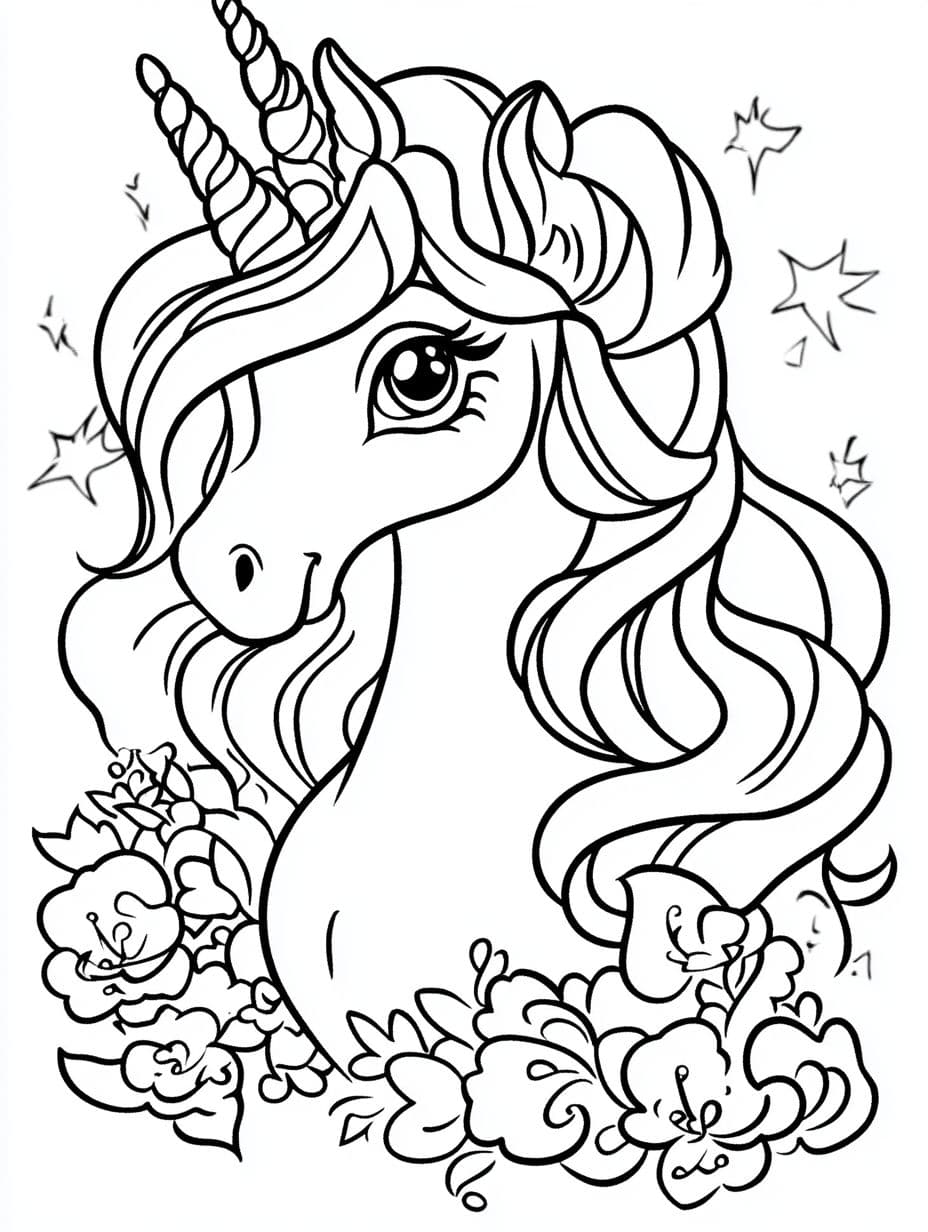 Coloriage Licorne Artistique