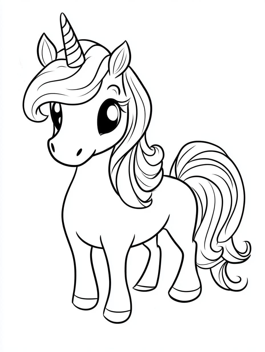 Coloriage Licorne Bebe